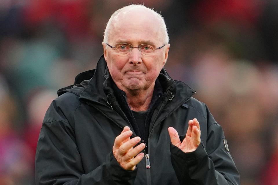 Emotion: Sven-Goran Eriksson was left in tears by a brilliant reception at Anfield (AP)