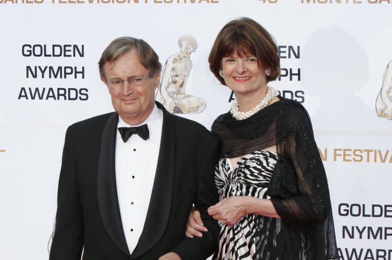 David McCallum and wife, Katherine Carpenter, arrive on the red carpet before the closing ceremony of the 49th Monte Carlo Television Festival in Monte Carlo in 2009. File Photo by David Silpa/UPI