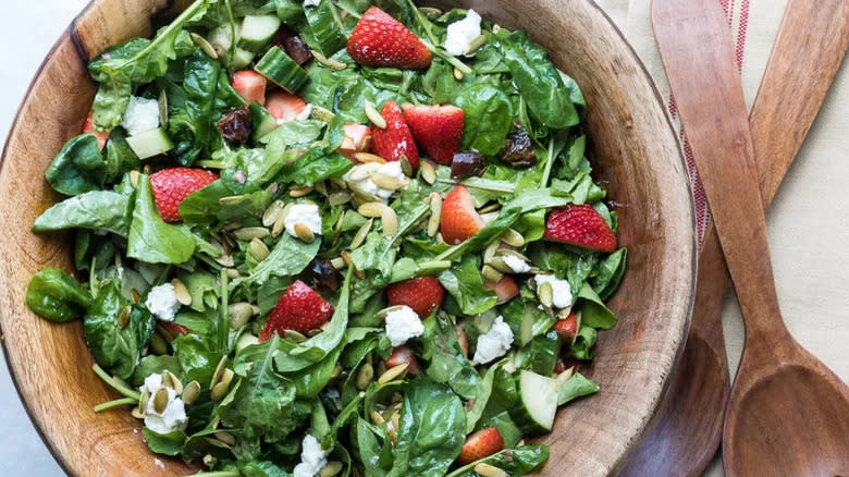 Bowl of Strawberry Arugula Salad