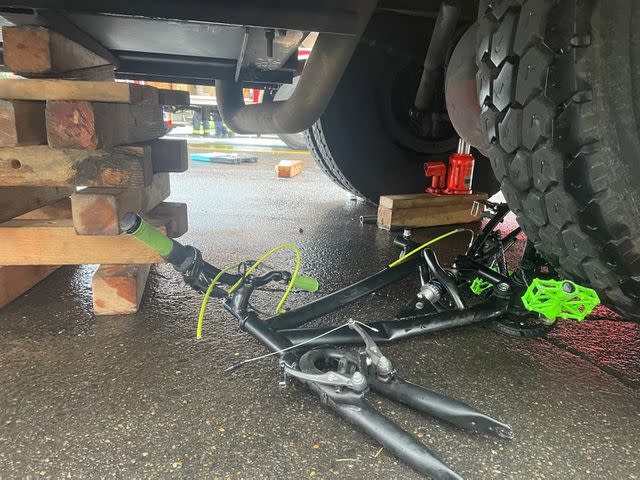 <p>Vancouver Fire Department</p> View of work being done underneath the bus after the incident