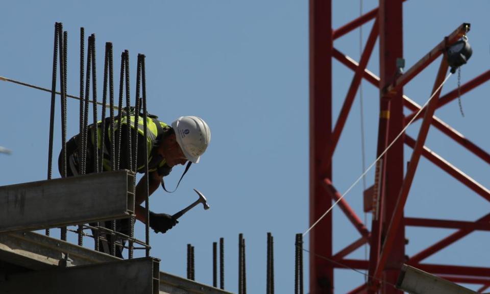 A construction worker in London.