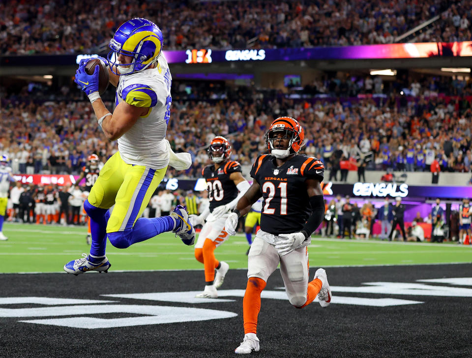 Cooper Kupp and the Los Angeles Rams beat the Cincinnati Bengals to win last season's Super Bowl. (Photo by Kevin C. Cox/Getty Images)