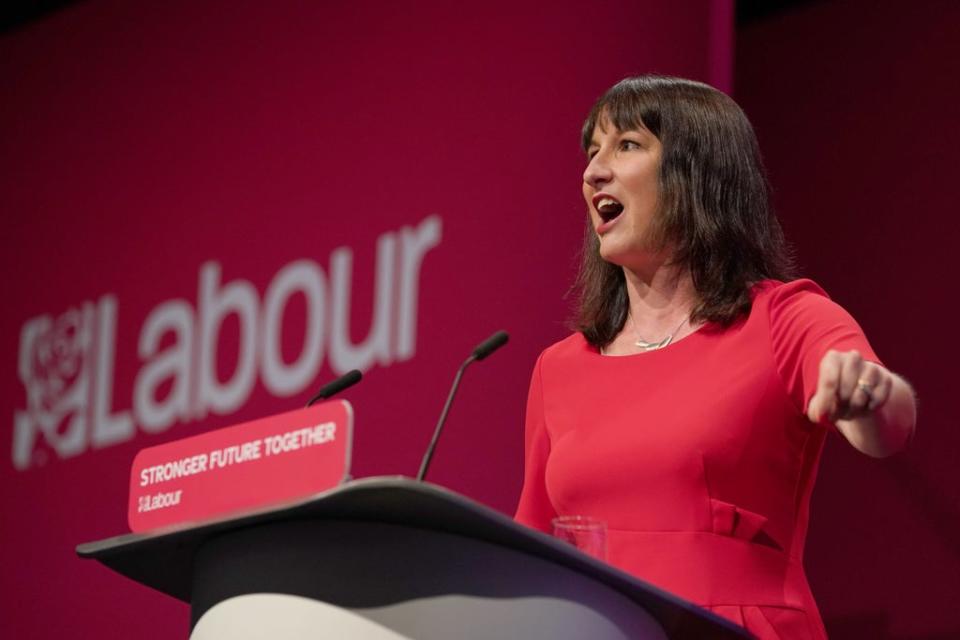 Shadow chancellor Rachel Reeves giving her keynote speech (Gareth Fuller/PA) (PA Wire)