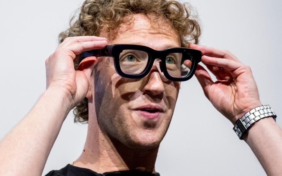 Mark Zuckerberg wearing Meta's Orion AI glasses