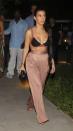 <p>Leave it to another Kardashian to lead the pack. Kourtney was one of the first of the year seen in this trend. She wore a black and mauve bra to dinner in Costa Rica back in January 2017. (Photo: Splash News) </p>