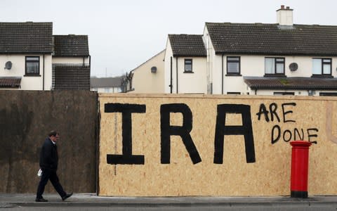 Graffiti in the Creggan area of Londonderry, close to the scene where 29-year-old journalist Lyra McKee was shot. - Credit: Brian Lawless/PA