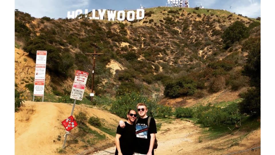 Here's Hunter and John during a meet-up in Los Angeles, California during their long distance period. - Hunter Smith-Lihas