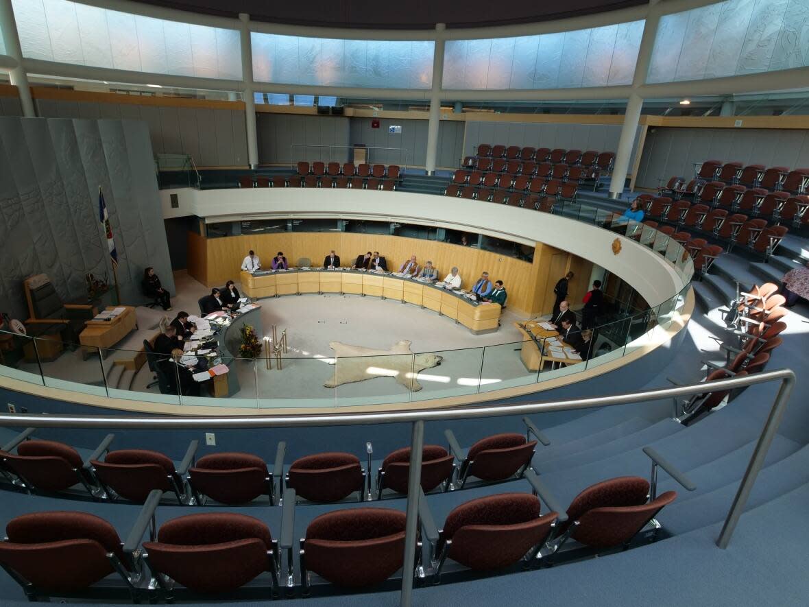 The N.W.T. Legislative Assembly, where MLAs passed a motion in October calling for the territorial government to establish regional suicide prevention funds. (Mario De Ciccio/Radio-Canada - image credit)