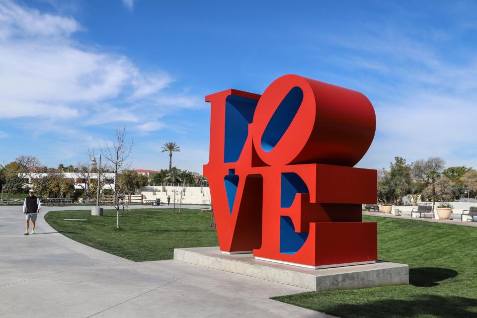 The "LOVE" sculpture by Robert Indiana at Scottsdale Civic Center, THIS FOR Scottsdale Arts