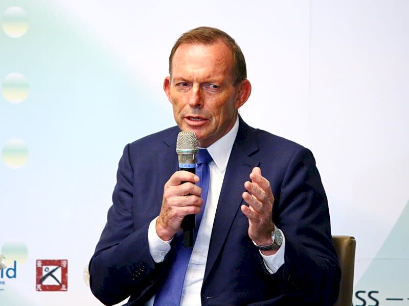 澳洲前總理艾波特(Tony Abbott)8日表示，避免台海發生衝突的方法，是讓北京知道台灣有朋友 (央廣記者王照坤 攝)