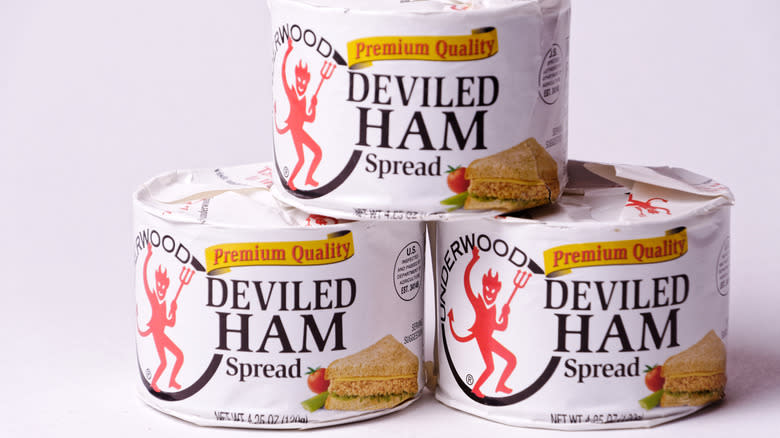 Cans of Underwood Deviled Ham