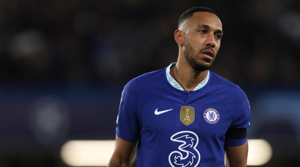 Chelsea striker Pierre-Emerick Aubameyang during the UEFA Champions League match between Chelsea and AC Milan on 5 October, 2022 at Stamford Bridge, London, United Kingdom