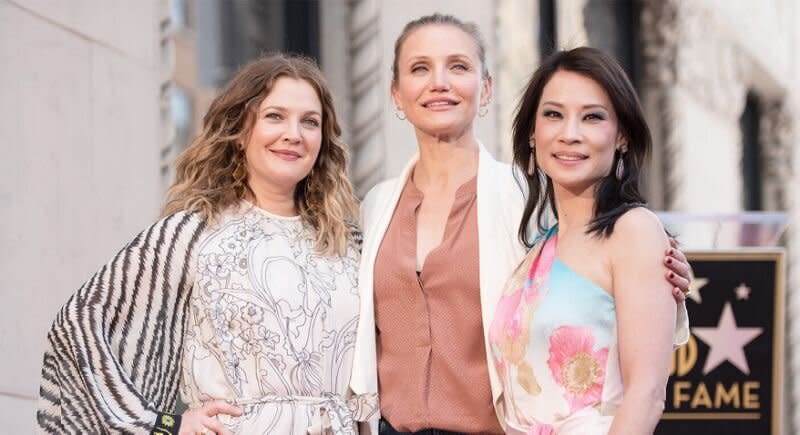 The Charlie's Angels stars reunited to honour Lucy Liu. (Photo: Getty) 