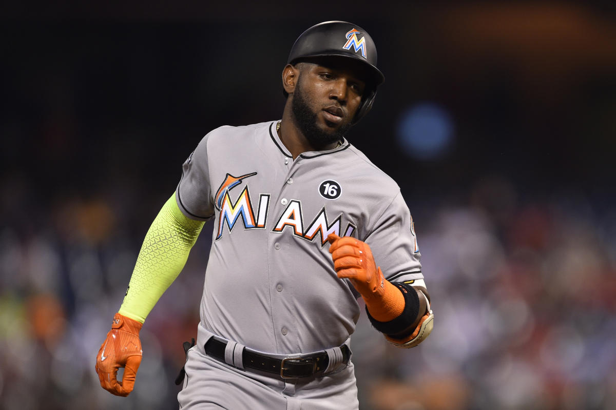 Miami Marlins Marcell Ozuna (48) during a game against the