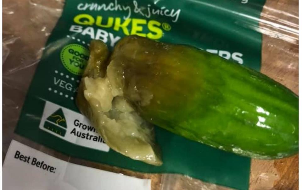 Rotting Qukes from Woolworths that were delivered to a customer. Source: Facebook