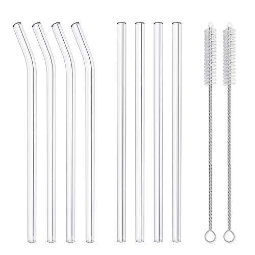 6) 8 Pack Reusable Glass Drinking Straws