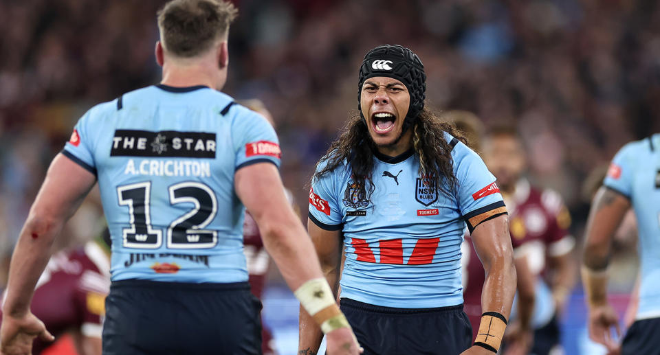 Seen here, Jarome Luai playing for the Blues in the State of Origin series. 