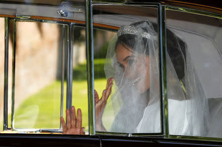 Meghan Markle departs for her wedding to Britain's Prince Harry, in Taplow, Britain, May 19, 2018. REUTERS/Darren Staples