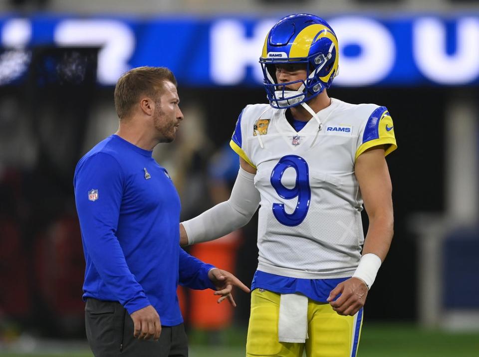 Sean McVay took a gamble swapping Jared Goff for Matthew Stafford this season (Getty)