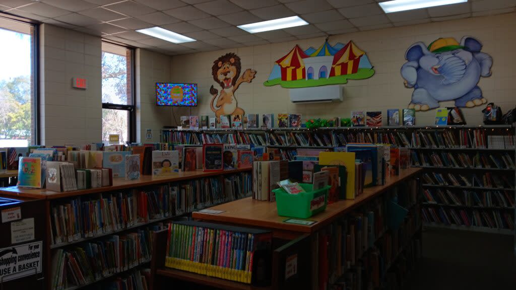 A children's section of a library