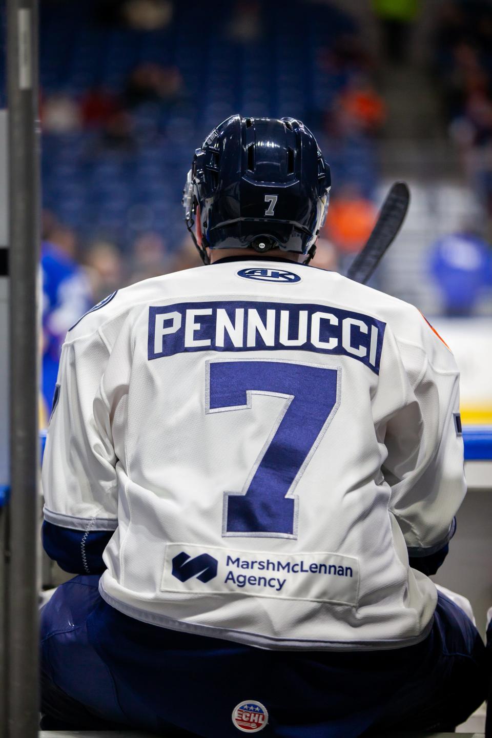 Worcester native Nick Pennucci made his professional hockey debut with the Worcester Railers on Jan. 5, in a game against the Trois-Rivières Lions at the DCU Center.