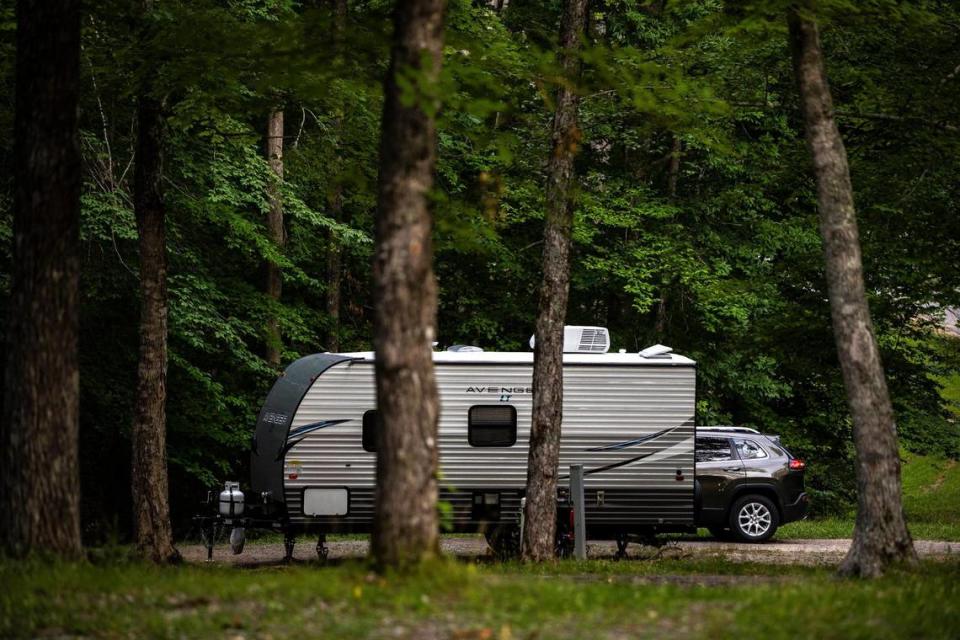 The campground at Lake Cumberland State Resort Park has spots for RVs and tents.