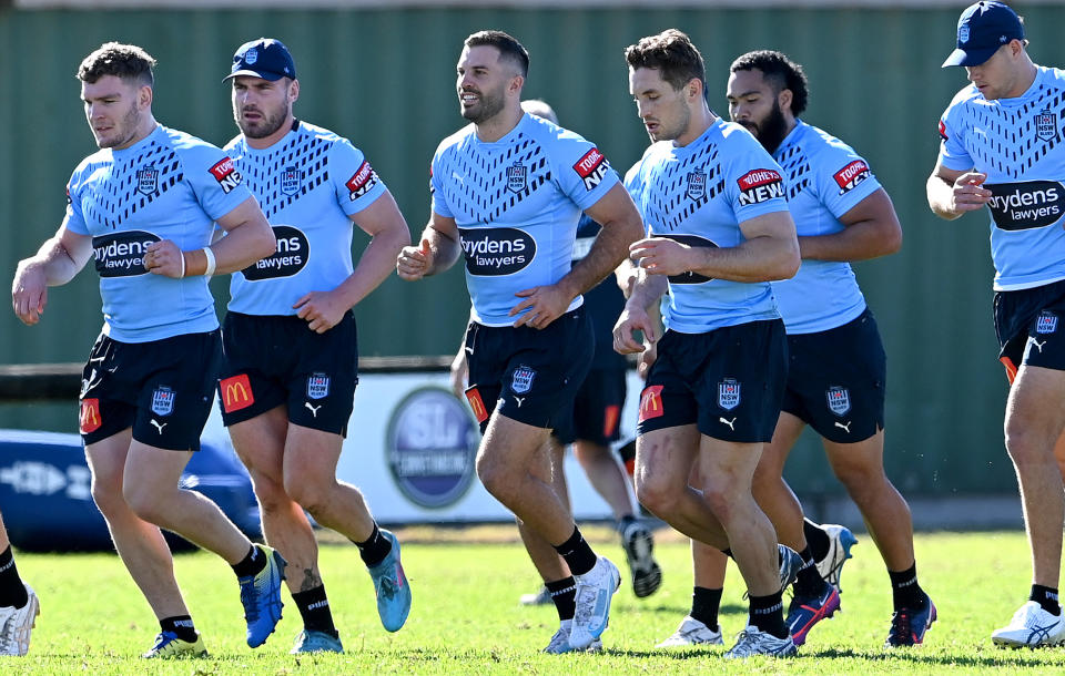 NSW players, pictured here at training in Kingscliff on Thursday.