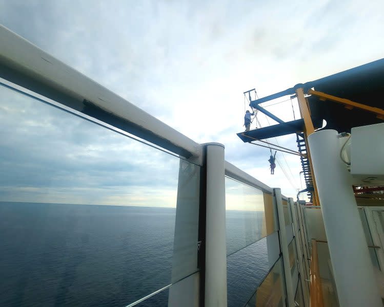 cruise - zip lining on ship