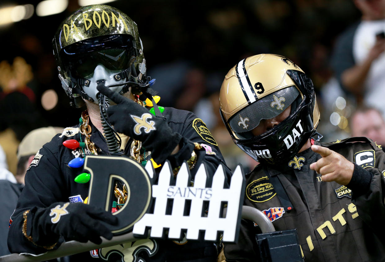 Saints fans, seen here in 2019, will need to be vaxxed or tested to come to games this year. (Photo by Sean Gardner/Getty Images)
