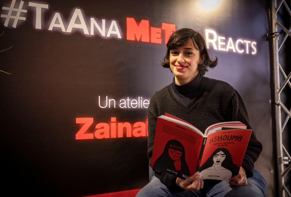 Zainab Fasiki, dessinatrice marocaine et militante des droits de la femme avec son dernier livre intitulé 