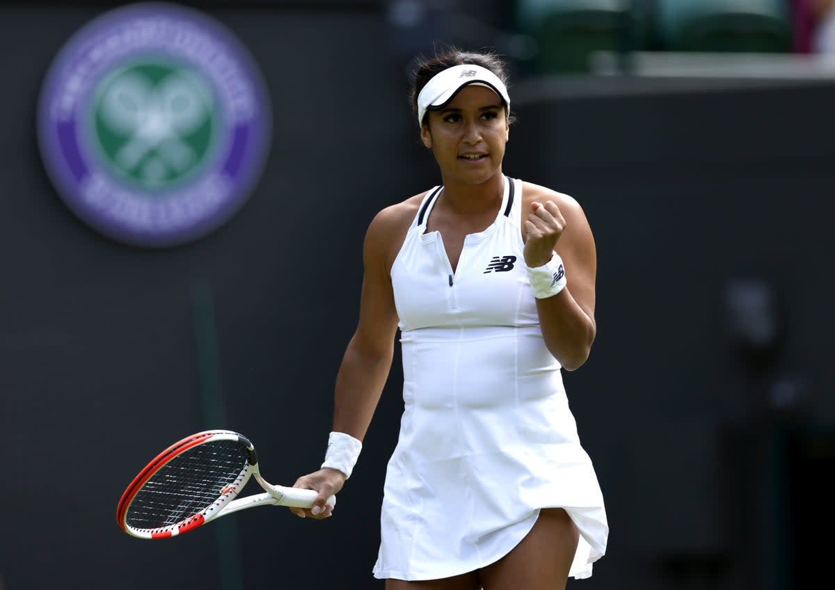 Heather Watson was reduced to tears after her first-round win at Wimbledon (Steven Paston/PA) (PA Wire)