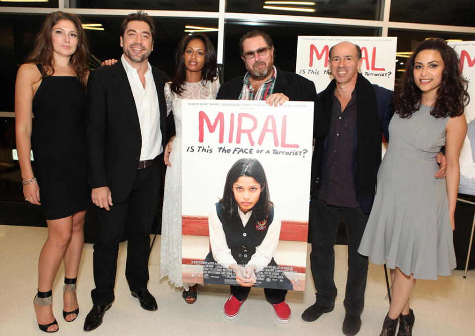 Miral LA Screening 2011 Stella Schnabel Javier Bardem Rula Jebreal Julian Schnabel Jon Kilik Yasmine Elmasri