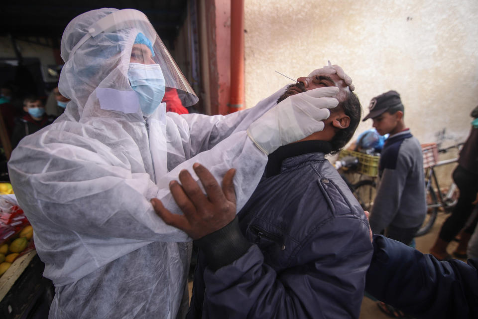 Image: Coronavirus test in Gaza (Ahmad Salem / Bloomberg via Getty Images file)