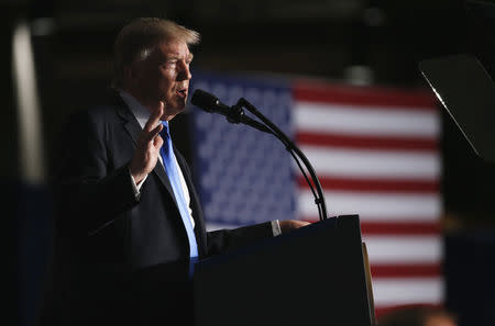 U.S. President Donald Trump announces his strategy for the war in Afghanistan during an address to the nation from Fort Myer, Virginia, U.S., August 21, 2017. REUTERS/Joshua Roberts