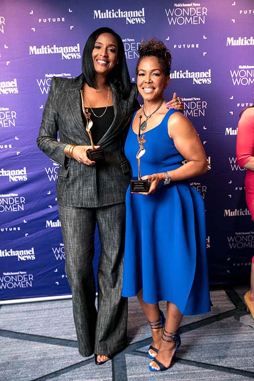 (from l.) Wonder Women honorees Amina Hussein, head of talent, U.S. sports, Amazon, and Terri Hines, EVP, communications, Fox Sports.