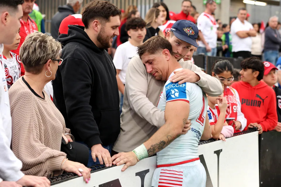 Zac Lomax after his final game with the Dragons.