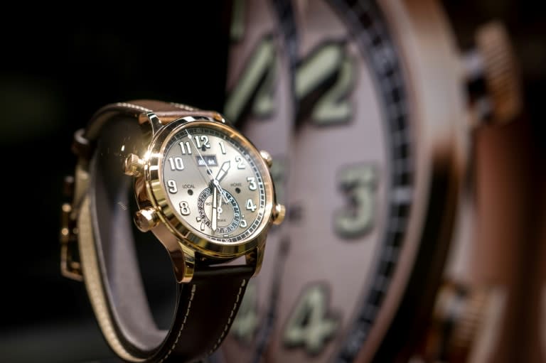 Une montre de luxe Patek Philippe, au salon horloger de Genève en Suisse, le 9 avril 2024 (Fabrice COFFRINI)