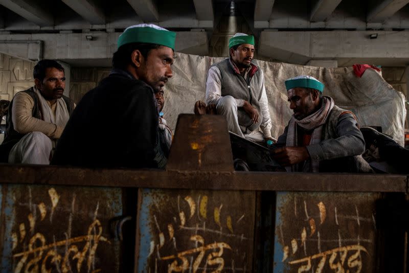 FILE PHOTO: Protest against newly passed farm bills near Delhi