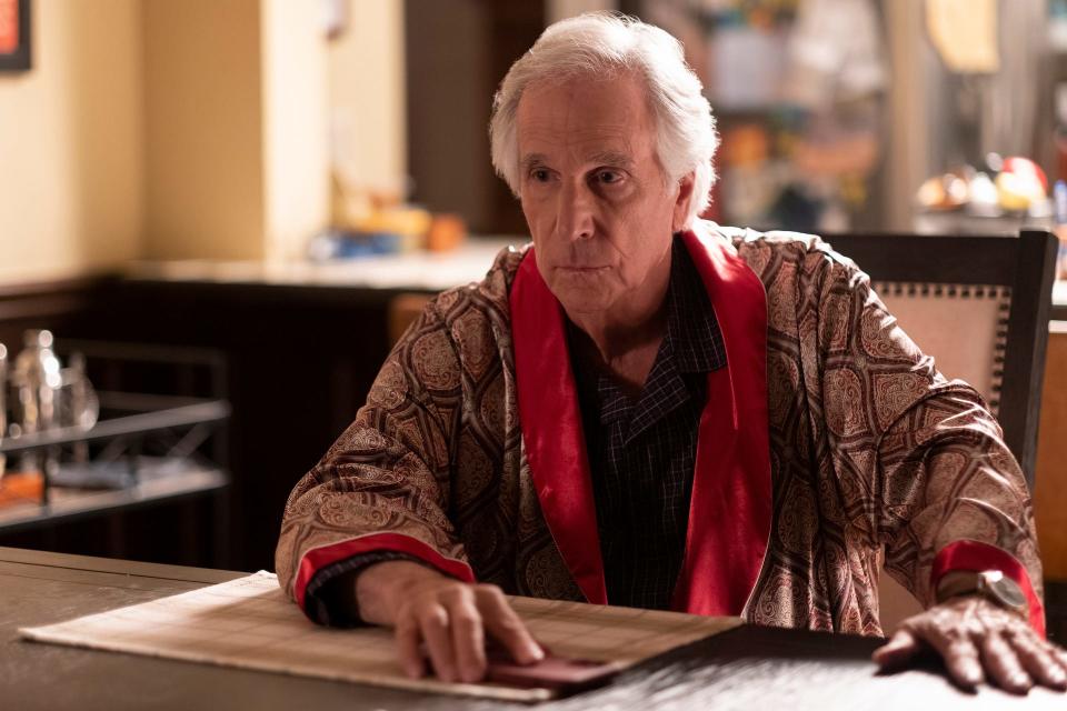 Henry Winkler in "Barry." Bill Hader says his co-star can go dark. "And then between takes, he's talking about the cake that he brought and he's telling stories."