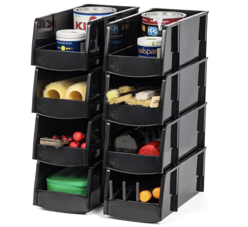 IRIS USA Inc. Stackable Open-Front Organizer Bins, 8-Pack