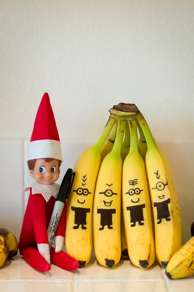 Elf on the Shelf Drawing Banana Minions