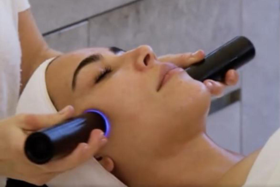 Kim Kardashian getting LYMA laser skincare treatment