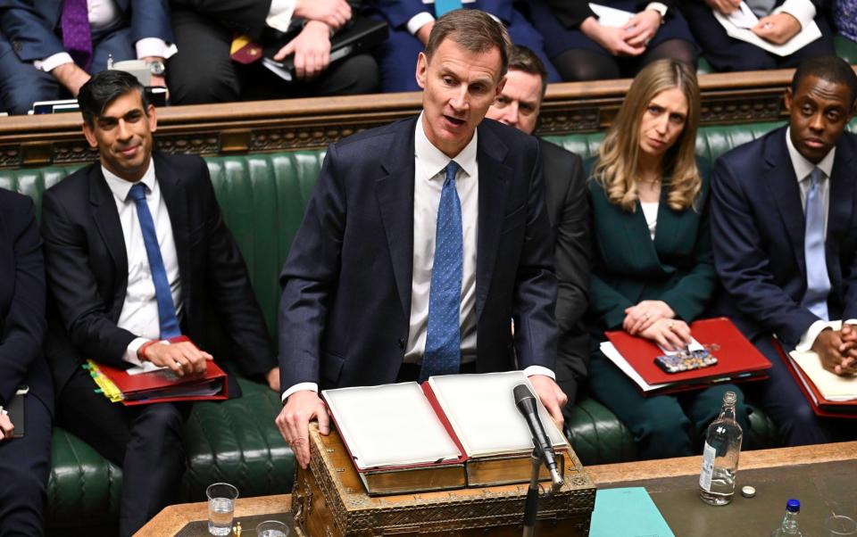 Jeremy Hunt told the Commons: ‘I come today with good news. It’s my wife’s birthday and unlike me she’s looking younger every year’