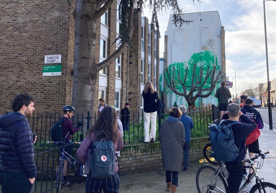 The mural, which is located in North London, has been visited by many people.