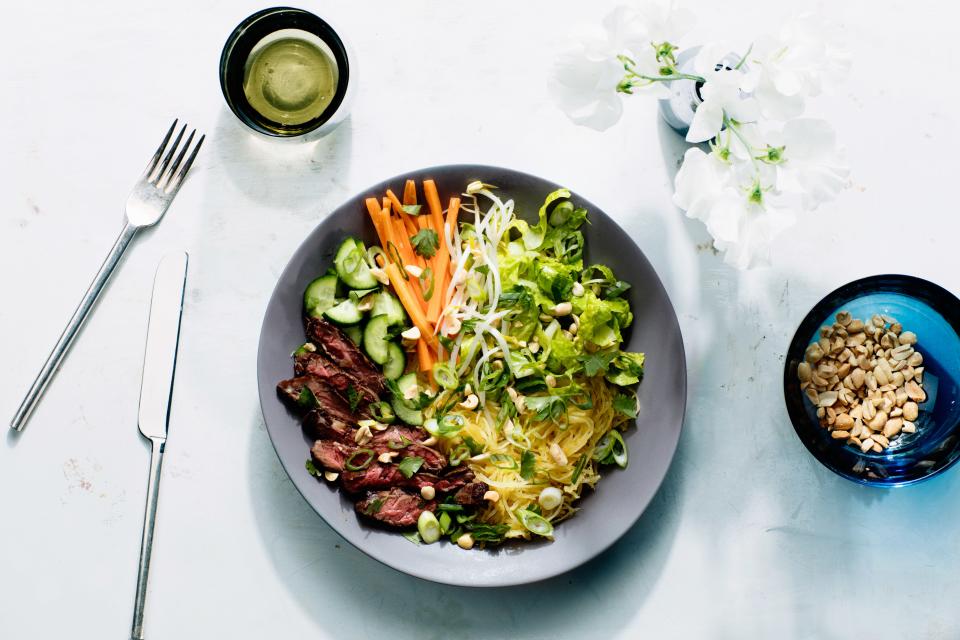 Vietnamese-Style Spaghetti Squash “Noodle” Bowls with Skirt Steak