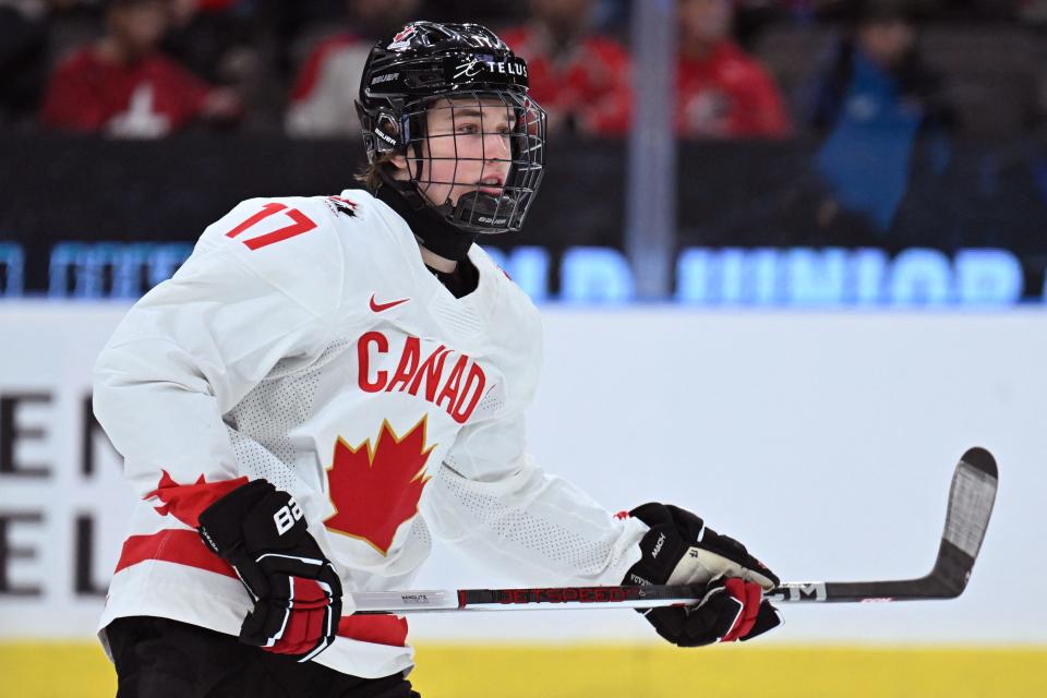 Macklin Celebrini is the top North American prospect in NHL Central Scouting's midseason rankings.