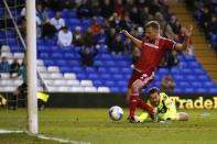 Britain Football Soccer - Birmingham City v Middlesbrough - Sky Bet Football League Championship - St Andrews - 29/4/16 Middlesbrough's Jordan Rhodes scores their first goal Mandatory Credit: Action Images / Andrew Boyers Livepic