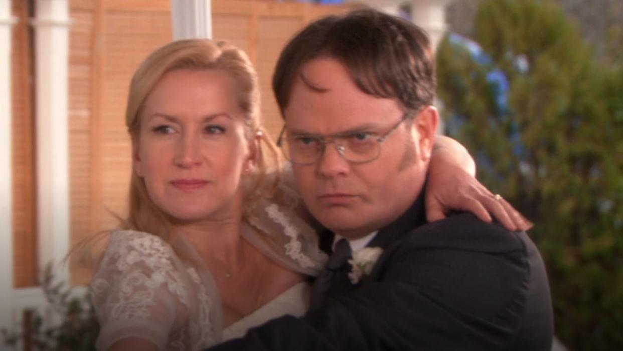  Dwight and Angela dancing at wedding in The Office finale 