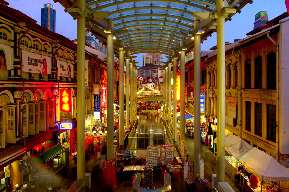 At the end of the book, Nick suggests Rachel, Kerry and Peik Lin go to Chinatown's food market on Smith Street in Singapore, but Peik Lin complains it will be too crowded.&nbsp;Nick also recalls "hunting for kueh tutu" &mdash; a traditional delicacy &mdash; in Chinatown in his younger years.