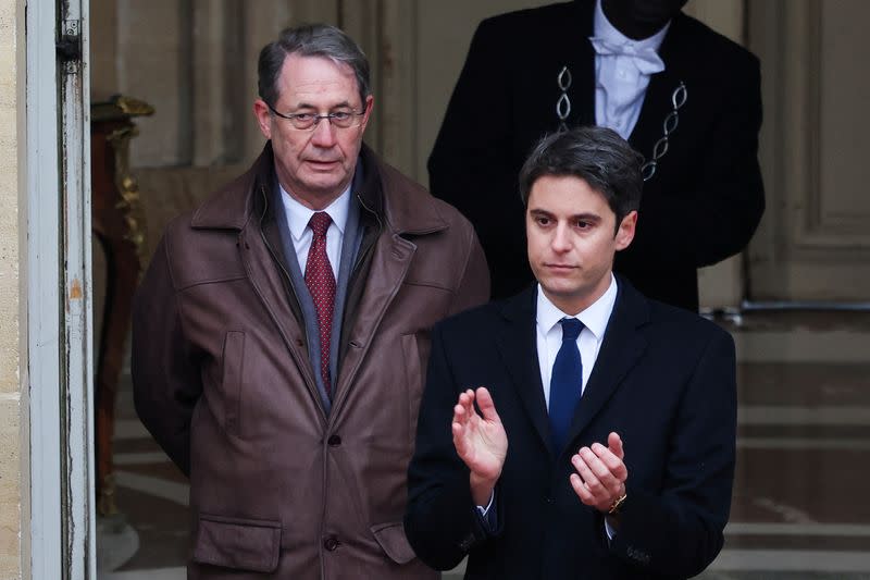 Handover ceremony for France's newly appointed PM Attal in Paris